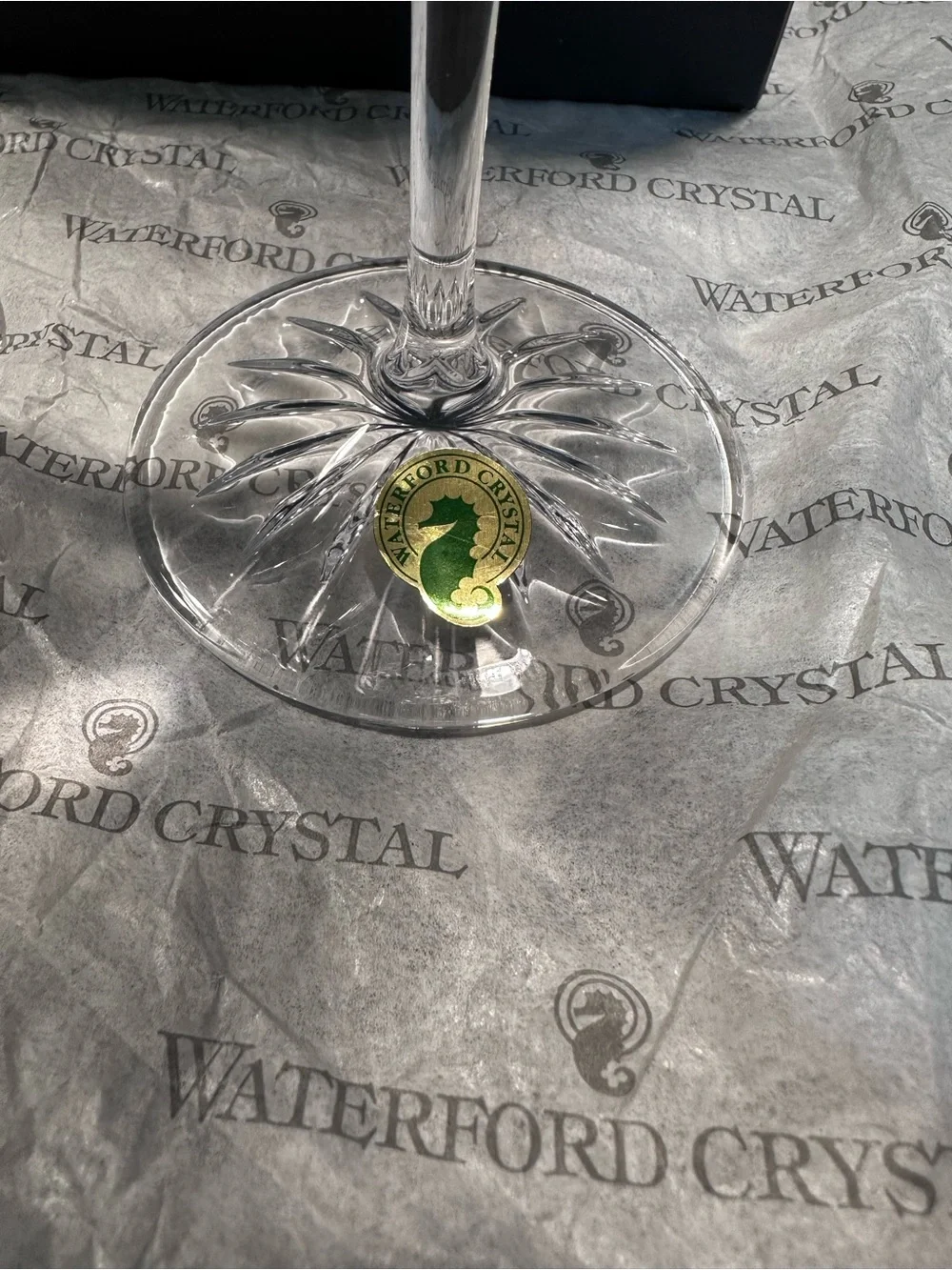 Waterford Clear Crystal Champagne Flutes with Cut Pattern - Pair